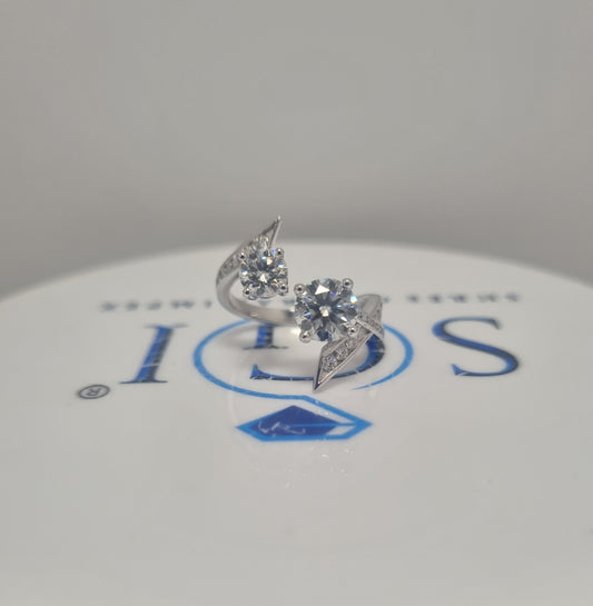 1.80ctw Round White EF VVS VS Labgrown Diamond Engagement Ring With 14k White Gold