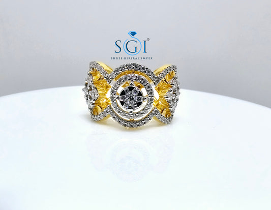 1.20ctw White D vvs1 Moissanite Diamond Ring With Yellow Gold Plated 925 Sterling Silver