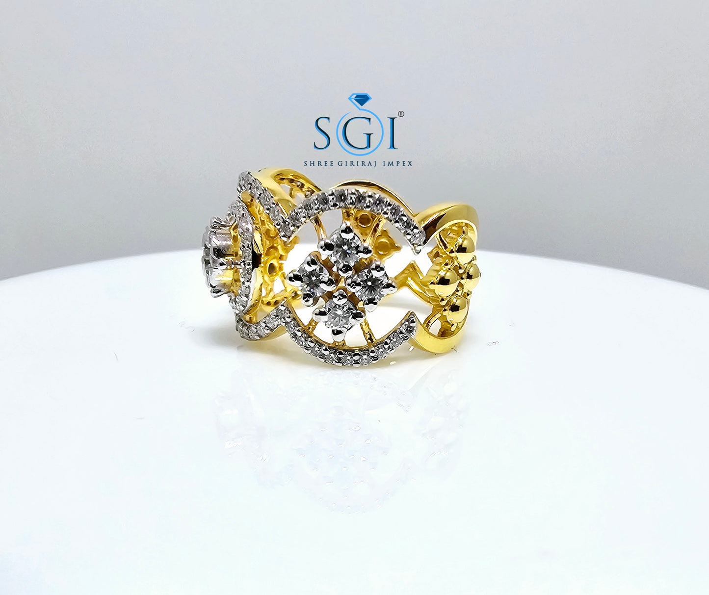 1.20ctw White D vvs1 Moissanite Diamond Ring With Yellow Gold Plated 925 Sterling Silver