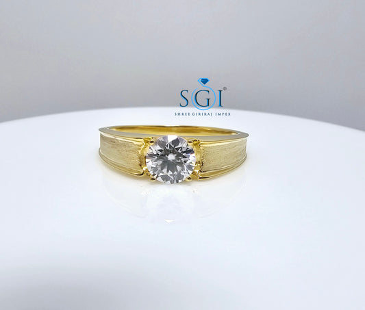 1ct E VS1 Lab Grown Diamond Solitaire Yellow Gold Ring For Engagement,  Wedding, propose