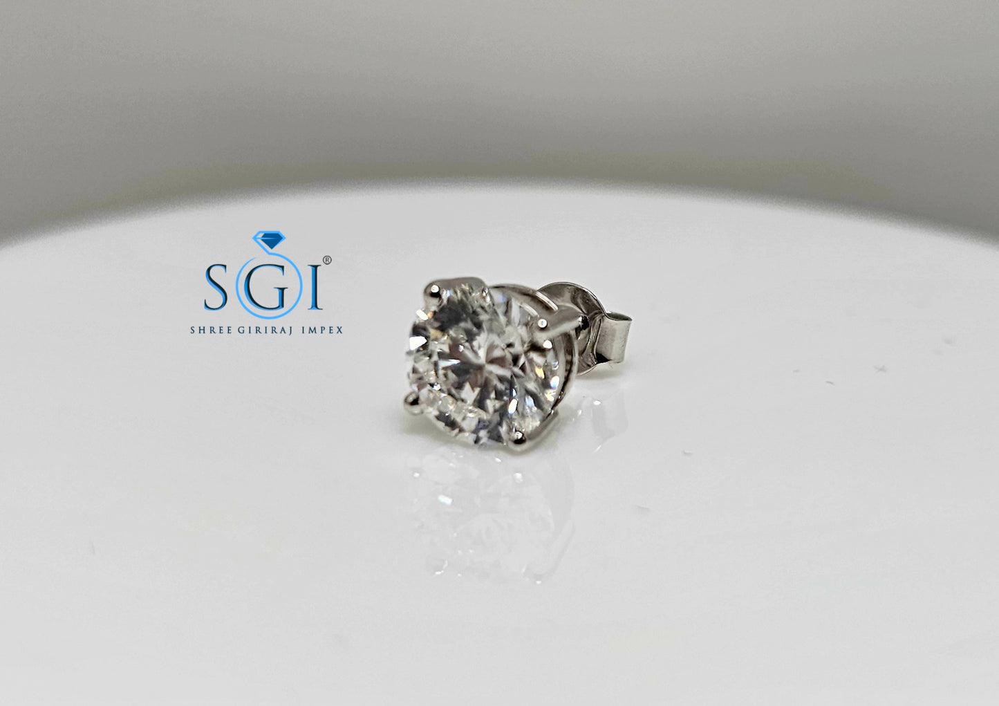 2ct E VS1 Lab Grown Diamond Ear Stud For Man's with Push Back Setting Engagement Wedding Gifts for him