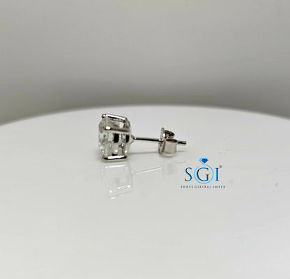 2ct E VS1 Lab Grown Diamond Ear Stud For Man's with Push Back Setting Engagement Wedding Gifts for him