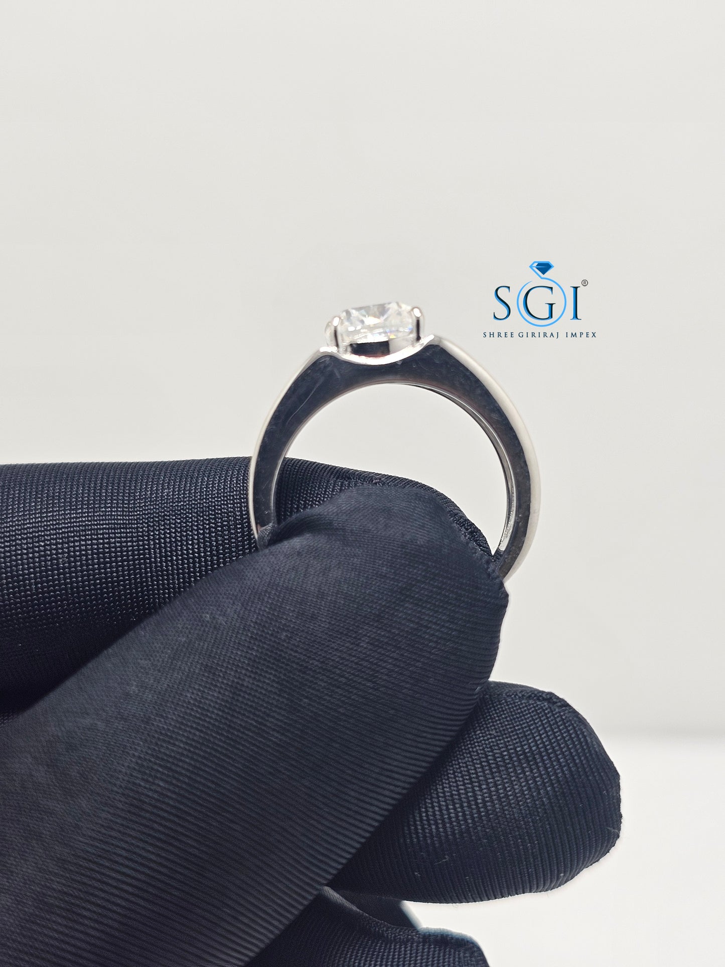 2.20ctw White Cushion Shape Moissanite Diamond Man's Solitaire Ring