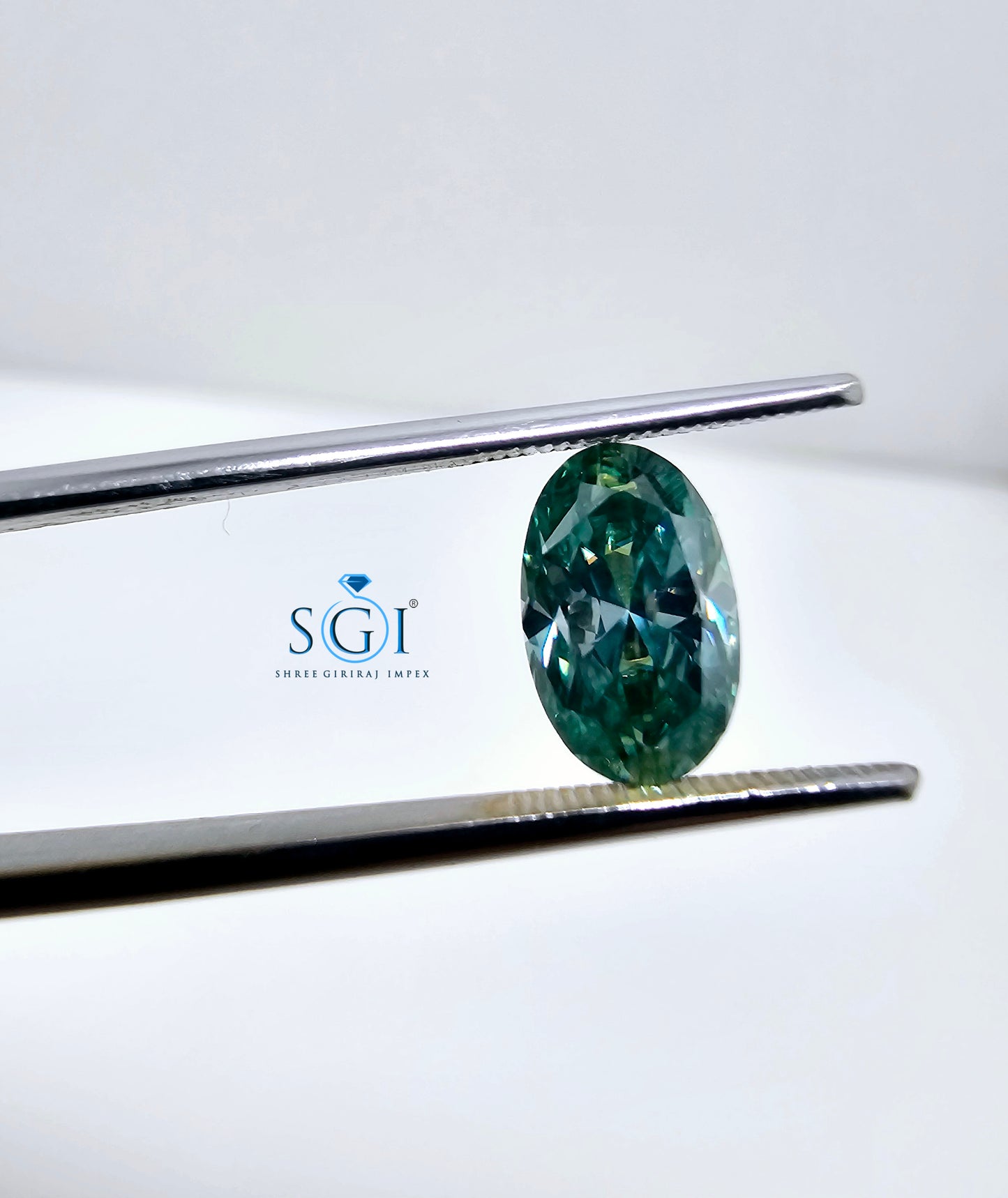 1.70ct Oval Shape Royal Green Moissanite Diamond Best for Jewellery Settings