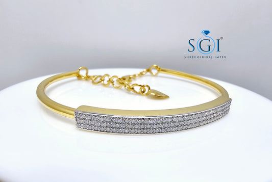 1.90ctw Small Size Lab Grown Diamond Customise Bracelet with Yellow Gold Luxurious Bracelate