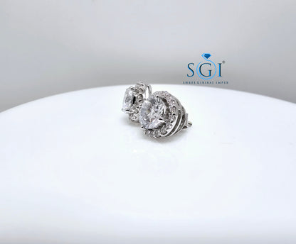 2.30ctw Round Lab Grown Diamond Ear Studs with precious look Luxurios Studs