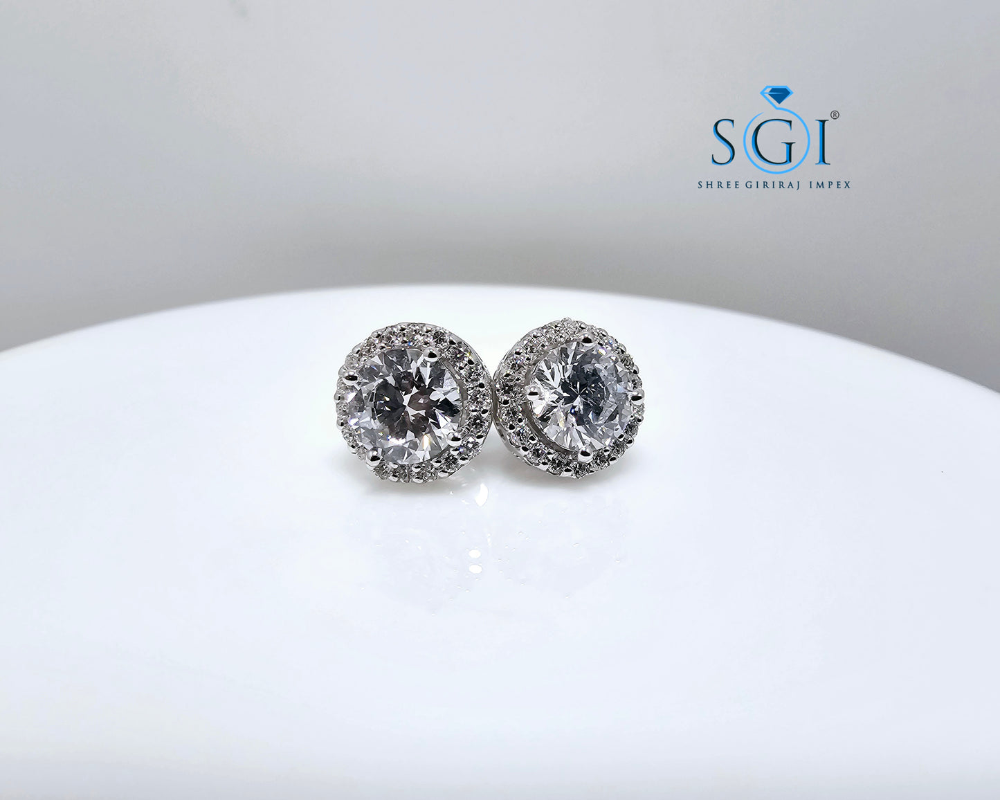 2.30ctw Round Lab Grown Diamond Ear Studs with precious look Luxurios Studs