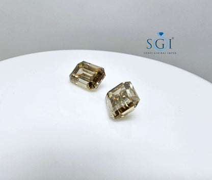 10.5ct Emerald Coffy Color Moissanite Diamond Best For Jewellery Settings