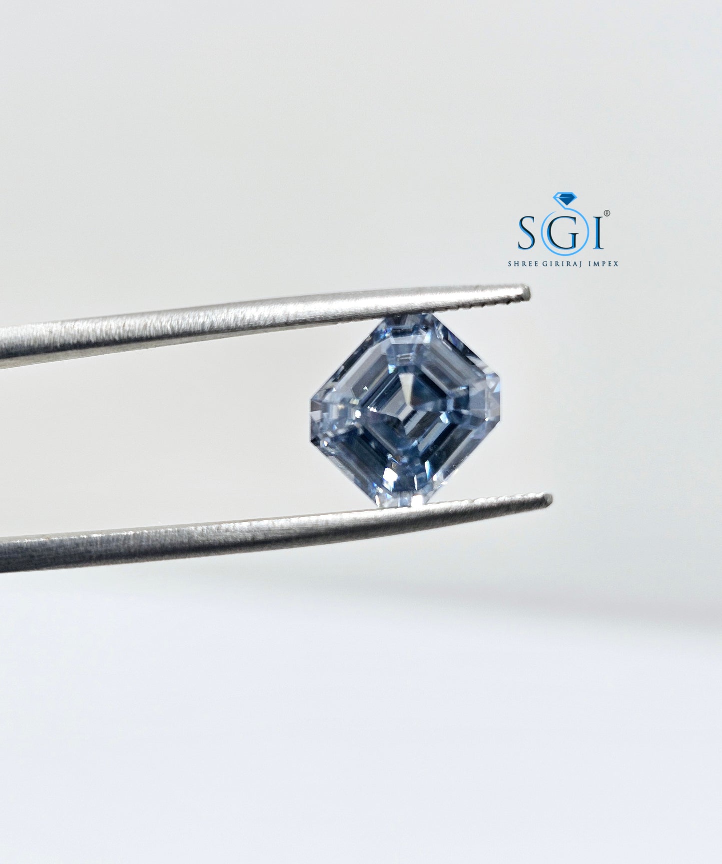 Intense Blue Emerald shape Moissanite Diamond Best For Jewellery Settings