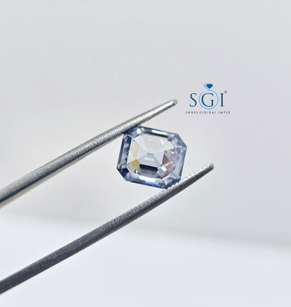 Intense Blue Emerald shape Moissanite Diamond Best For Jewellery Settings