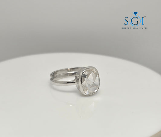 Rose Cut Cushion Shape Moissanite Diamond Luxurious Engagement Ring