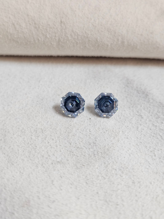 8mm 4.40ctw Hexagon Intense Blue Moissanite – Unique Gem for Elegant Jewelry