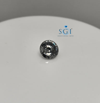 10mm Round Grey Moissanite Diamond 3.80ct – VVS1 Clarity for Custom Jewelry
