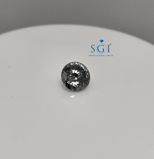 10mm Round Grey Moissanite Diamond 3.80ct – VVS1 Clarity for Custom Jewelry