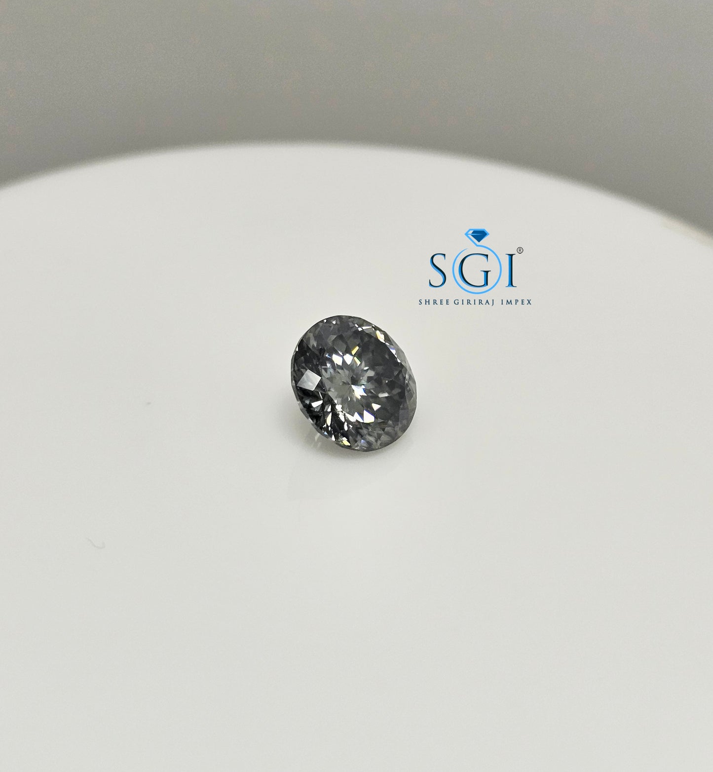10mm Round Grey Moissanite Diamond 3.80ct – VVS1 Clarity for Custom Jewelry