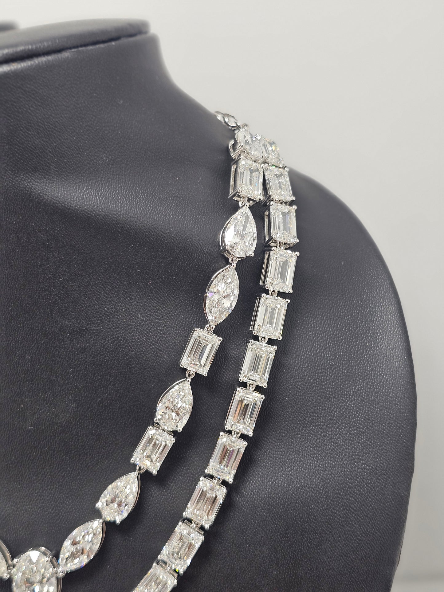 140ctw Lab-Grown Diamond Solitaire Necklace & Earring Set in White Gold — Elegant Bridal & Evening Jewelry