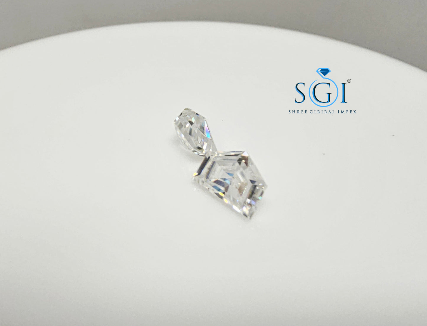 2.20ctw Square and Half Moon Cut White Moissanite Diamonds Perfect for Elegant Jewelry Designs
