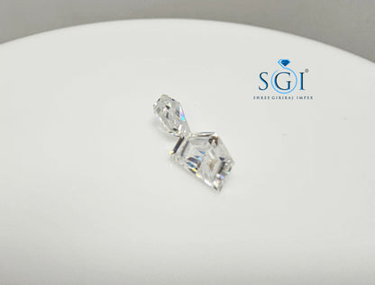 2.20ctw Square and Half Moon Cut White Moissanite Diamonds Perfect for Elegant Jewelry Designs