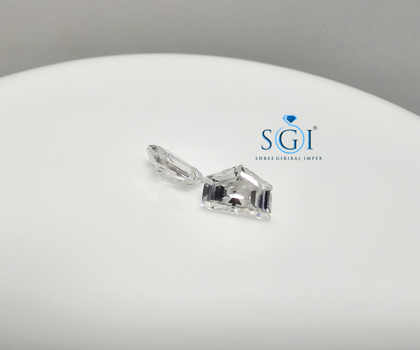 2.20ctw Square and Half Moon Cut White Moissanite Diamonds Perfect for Elegant Jewelry Designs