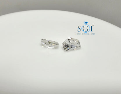 2.20ctw Square and Half Moon Cut White Moissanite Diamonds Perfect for Elegant Jewelry Designs