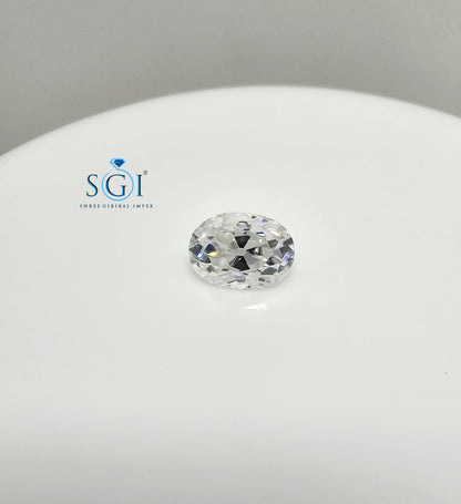 3.25CT Old European Cut Oval Moissanite | 8x11mm Loose Stone | Vintage Style Diamond Alternative