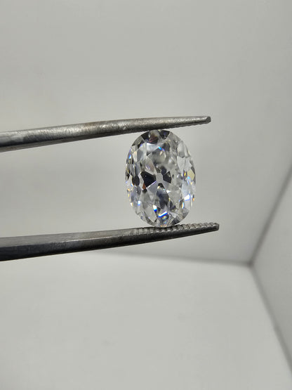 3.25CT Old European Cut Oval Moissanite | 8x11mm Loose Stone | Vintage Style Diamond Alternative
