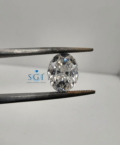 3.30 CT Oval Hybrid Crushed Ice Moissanite – 8x10mm Brilliant Loose Gem for Jewelry