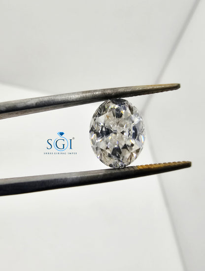 3.30 CT Oval Hybrid Crushed Ice Moissanite – 8x10mm Brilliant Loose Gem for Jewelry