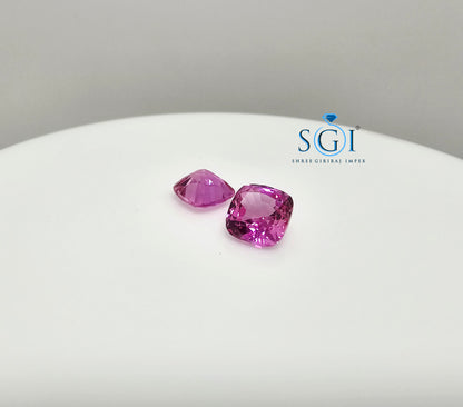 Loose Pink Lab Grown Sapphire 4.50 Carat – 7mm Cushion Cut for Jewelry Design