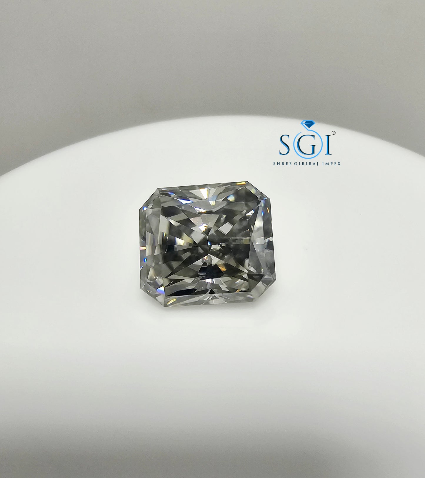 Premium Natural Grey Moissanite 16.15ct Radiant Shape – Luxury Loose Gem for Jewellery Design