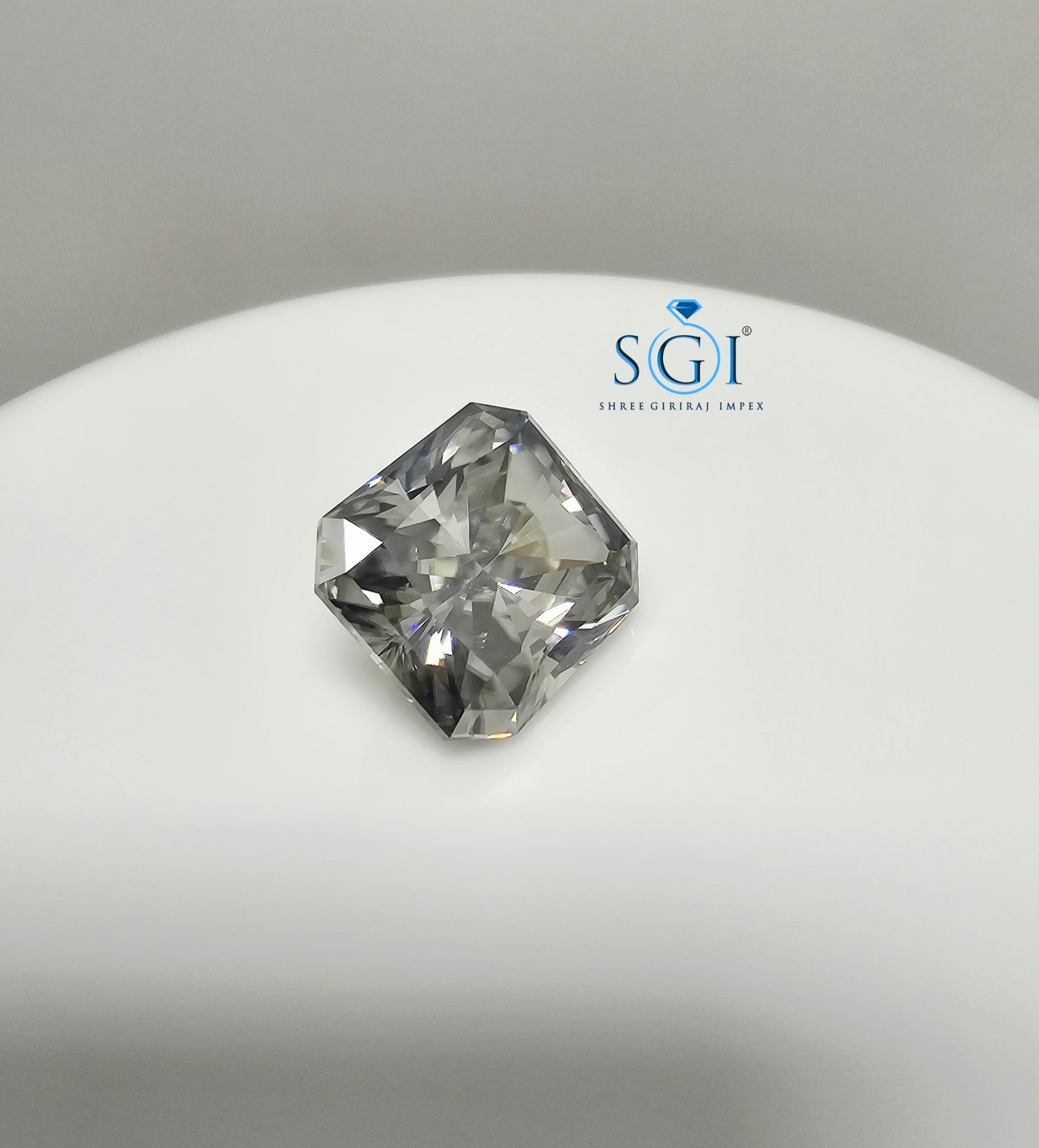 Premium Natural Grey Moissanite 16.15ct Radiant Shape – Luxury Loose Gem for Jewellery Design