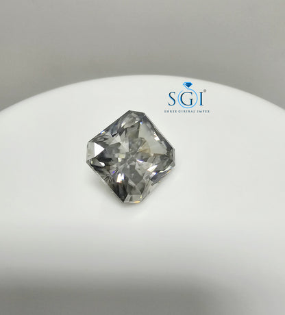 Premium Natural Grey Moissanite 16.15ct Radiant Shape – Luxury Loose Gem for Jewellery Design