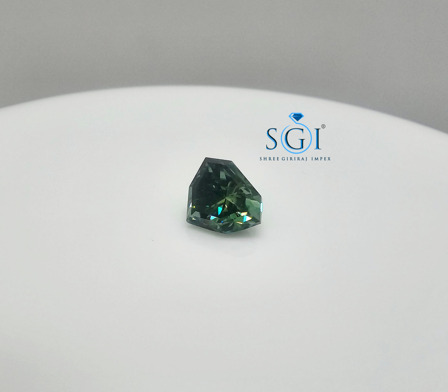 Loose 2ct Green Moissanite Diamond | Fancy Shield Shape | Fine Jewelry Design