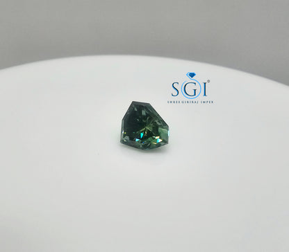 Loose 2ct Green Moissanite Diamond | Fancy Shield Shape | Fine Jewelry Design