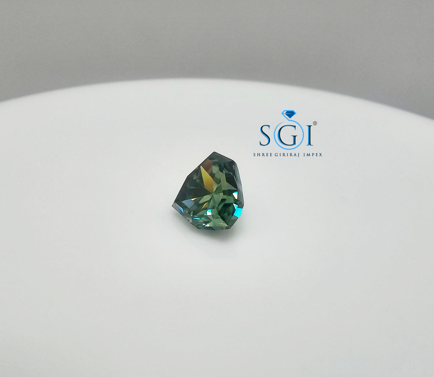 Loose 2ct Green Moissanite Diamond | Fancy Shield Shape | Fine Jewelry Design
