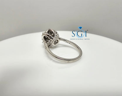 Handcrafted Vintage 925 Sterling Silver Ring with 2.5ctw Moissanite Diamond