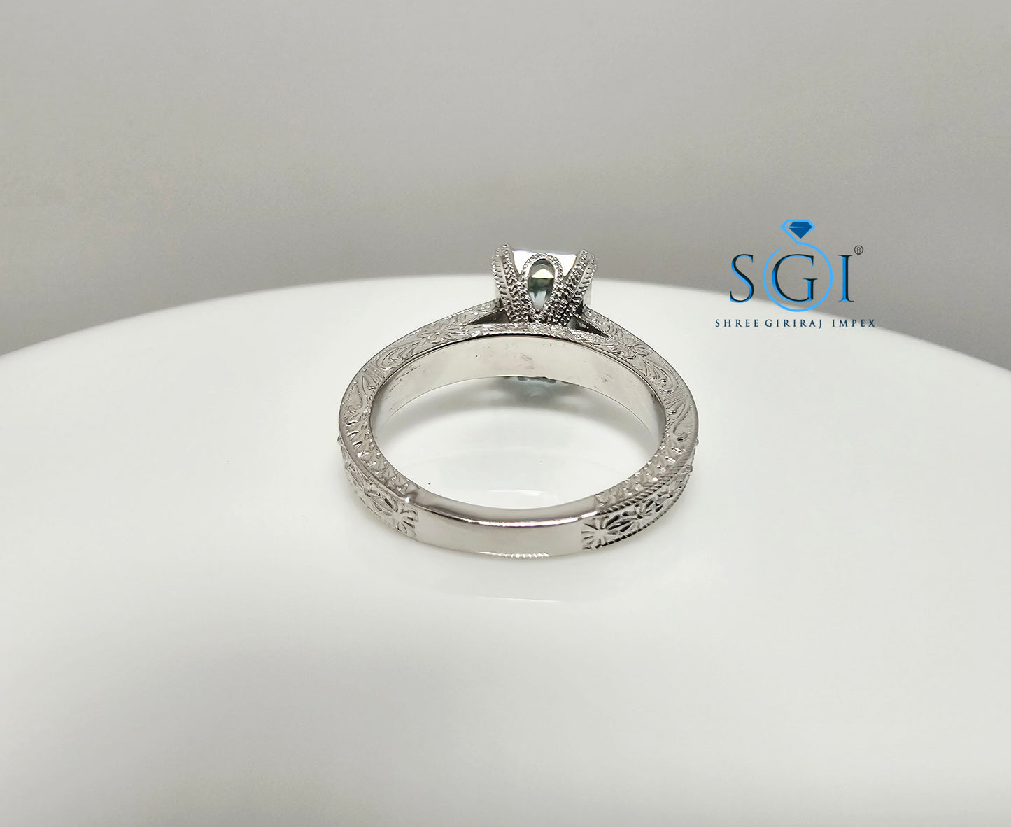 Elegant Unisex Solitaire Ring with 3ct Aqua Blue Radiant Cut Moissanite Diamond