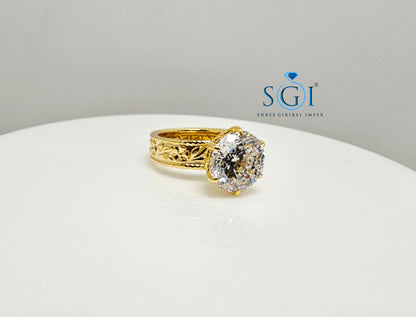 3.51 Ct Portuguese Shape E VVS2 Lab-Grown Diamond Vintage Ring in Solid Gold | Luxurious Engagement & Statement Jewelry