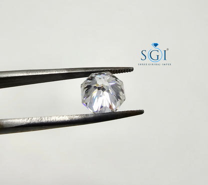 4.04 Ct Octagonal Modified Brilliant Cut White Moissanite Diamond – Perfect for Fine Jewellery Settings