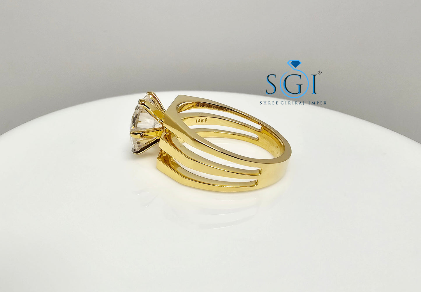 4.50 Ct White D VVS1 Moissanite Diamond Solitaire Men's Ring in 14K Gold Hallmarked Luxury Ring