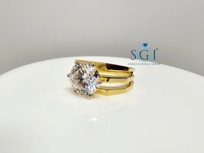 4.50 Ct White D VVS1 Moissanite Diamond Solitaire Men's Ring in 14K Gold Hallmarked Luxury Ring