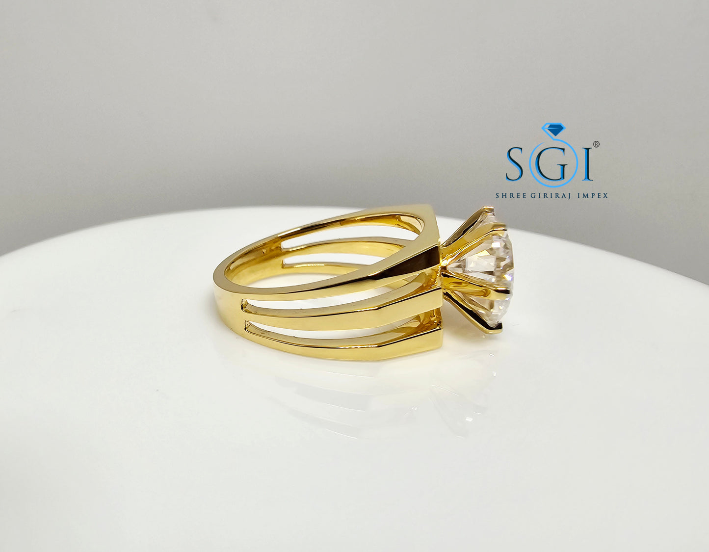 4.50 Ct White D VVS1 Moissanite Diamond Solitaire Men's Ring in 14K Gold Hallmarked Luxury Ring