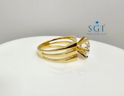 4.50 Ct White D VVS1 Moissanite Diamond Solitaire Men's Ring in 14K Gold Hallmarked Luxury Ring