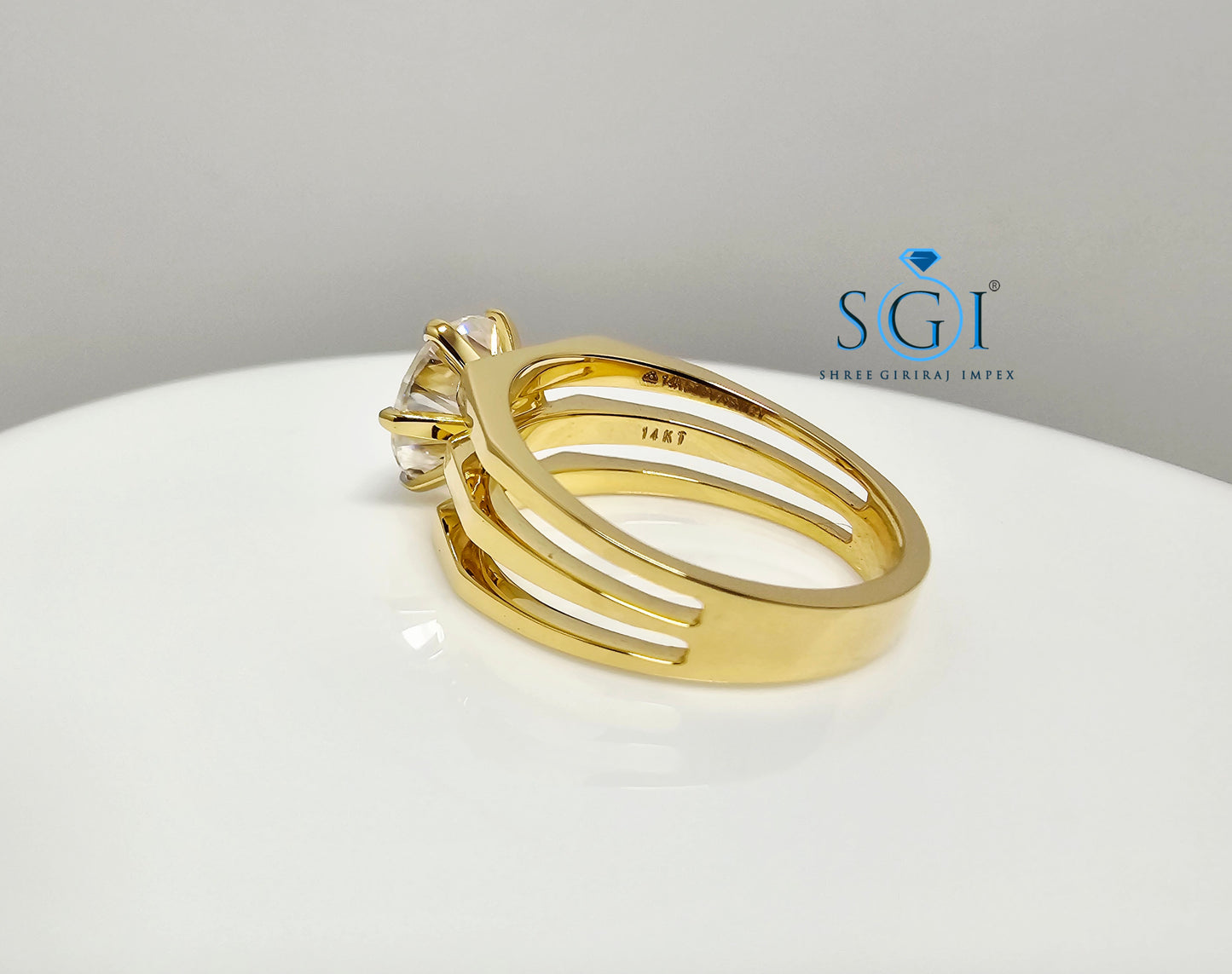 4.50 Ct White D VVS1 Moissanite Diamond Solitaire Men's Ring in 14K Gold Hallmarked Luxury Ring