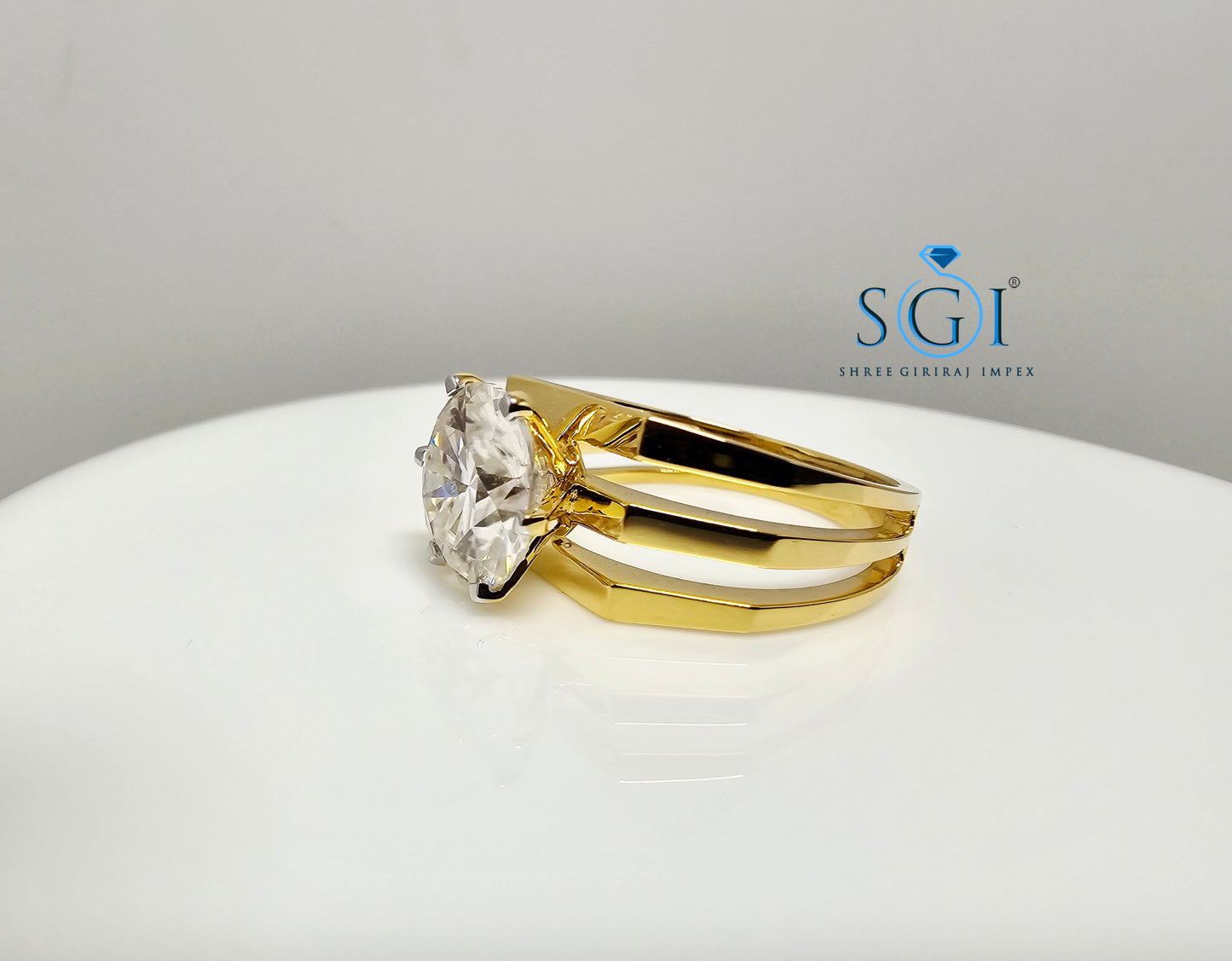 4.50 Ct White D VVS1 Moissanite Diamond Solitaire Men's Ring in 14K Gold Hallmarked Luxury Ring