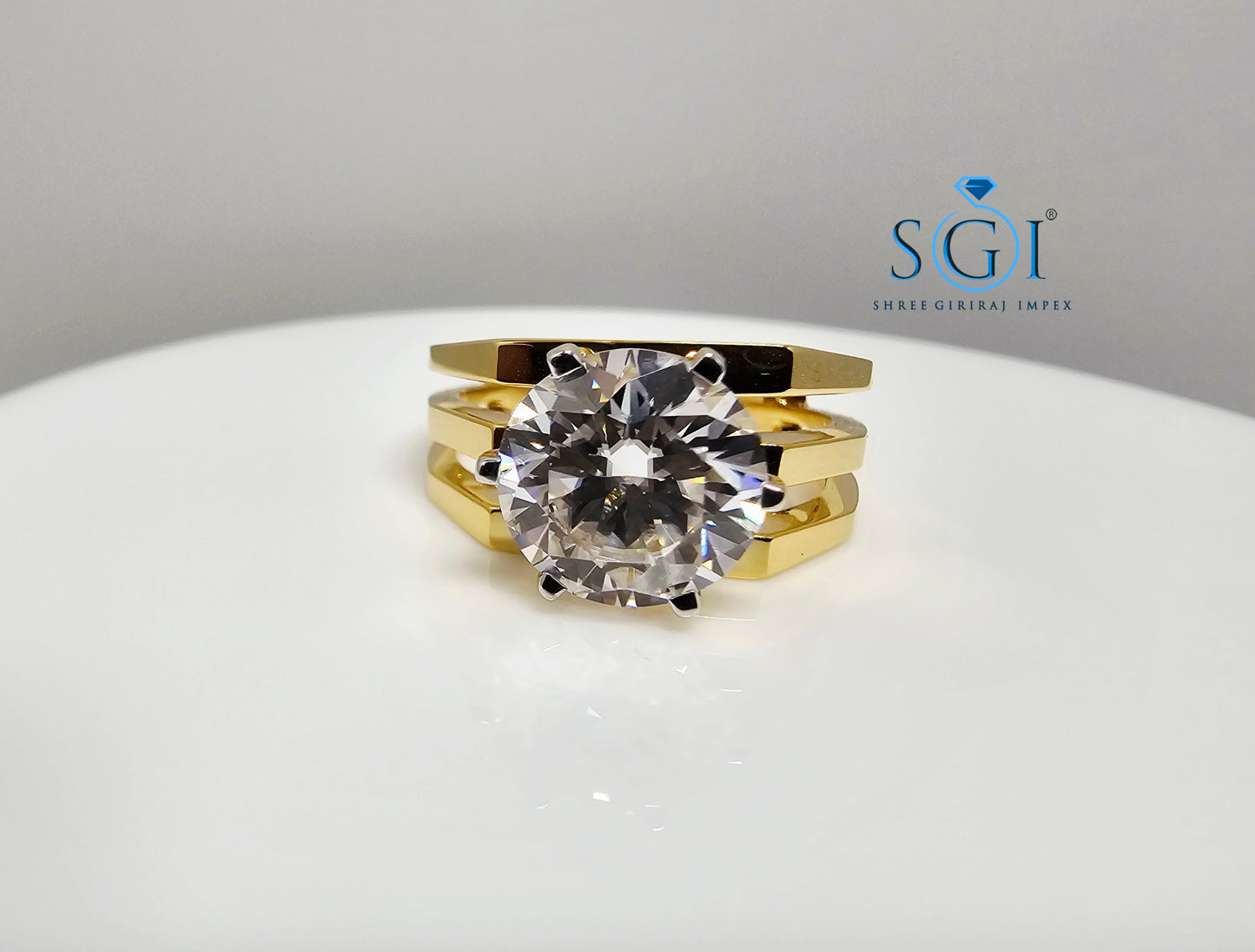 4.50 Ct White D VVS1 Moissanite Diamond Solitaire Men's Ring in 14K Gold Hallmarked Luxury Ring