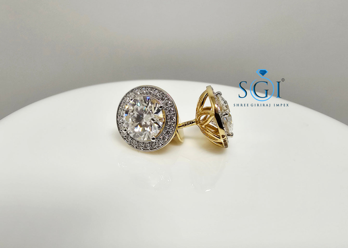 4.72 Ct White Moissanite Diamond Luxurious Earrings in 14K Hallmarked Gold Elegant Fine Jewelry