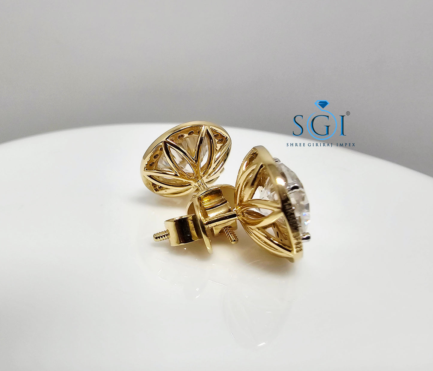 4.72 Ct White Moissanite Diamond Luxurious Earrings in 14K Hallmarked Gold Elegant Fine Jewelry