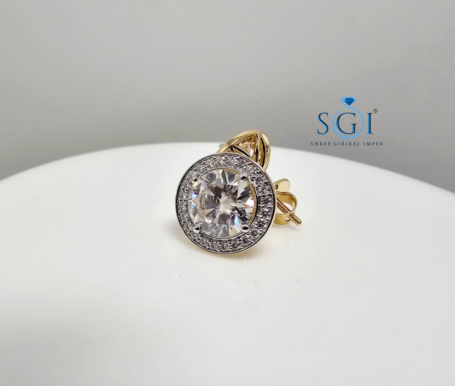 4.72 Ct White Moissanite Diamond Luxurious Earrings in 14K Hallmarked Gold Elegant Fine Jewelry