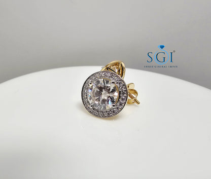 4.72 Ct White Moissanite Diamond Luxurious Earrings in 14K Hallmarked Gold Elegant Fine Jewelry